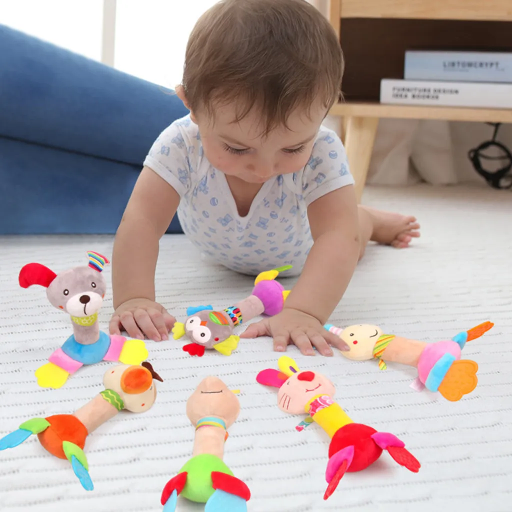 

Children's puzzle hand catch animal rattle music baby soft plush toy development intelligence rattle bed children's grip toy