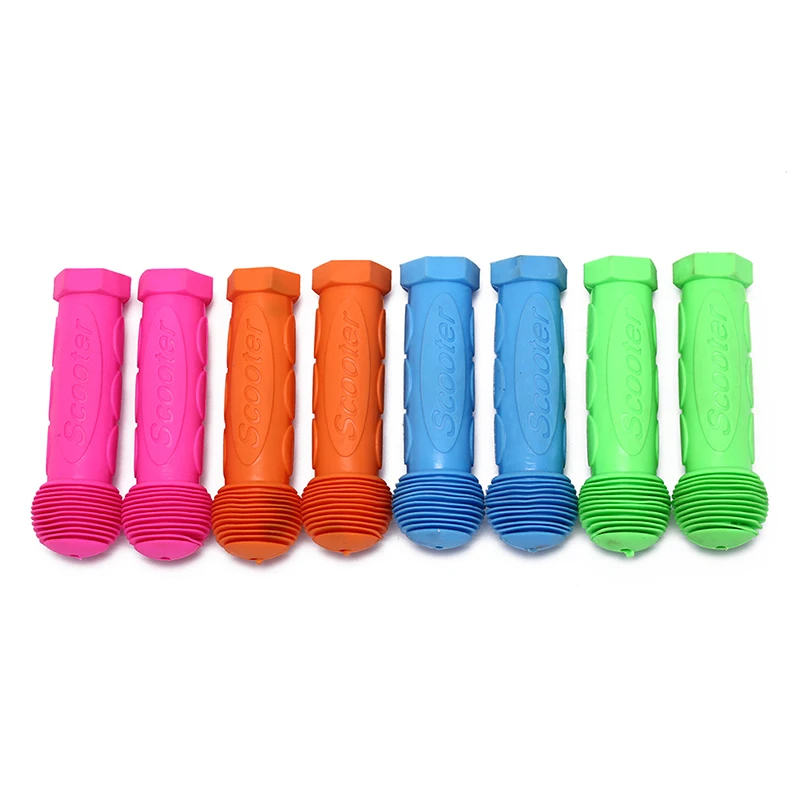 Rubber Grip Handle Handlebar Grips Colorful Blue Red Anti-skid Child Children Kids Bike Bicycle Tricycle Skateboard Scooter