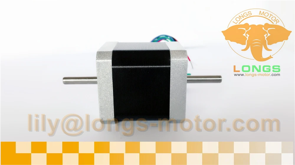 Шаговый двигатель Nema 17 LONGS 1 шт. 17HS8403NB 0.48N. m 2.5A двойной вал для 3D принтера