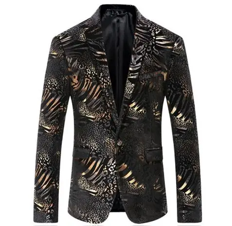 2017 Mens Blazer Paisley Floral Pattern Wedding Suit Jacket Slim Fit Stylish Costumes Stage Wear For Singer Mens Blazers Designs