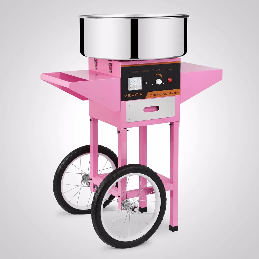 

Electric Cotton Candy Machine with Cart Commercial Cotton Candy Machine Kit Perfect for Various Parties