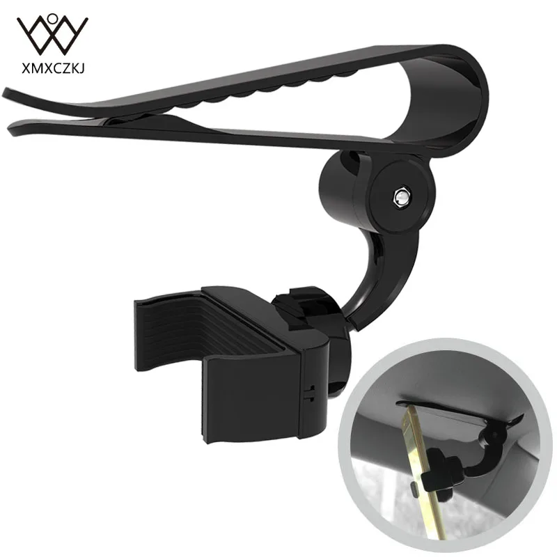 

XMXCZKJ Car Mount Cell Phone Holder Universal 360 Rotating Car Sun Visor Mount Support Clip Bracket For Samsung Galaxy S7 S6 S5
