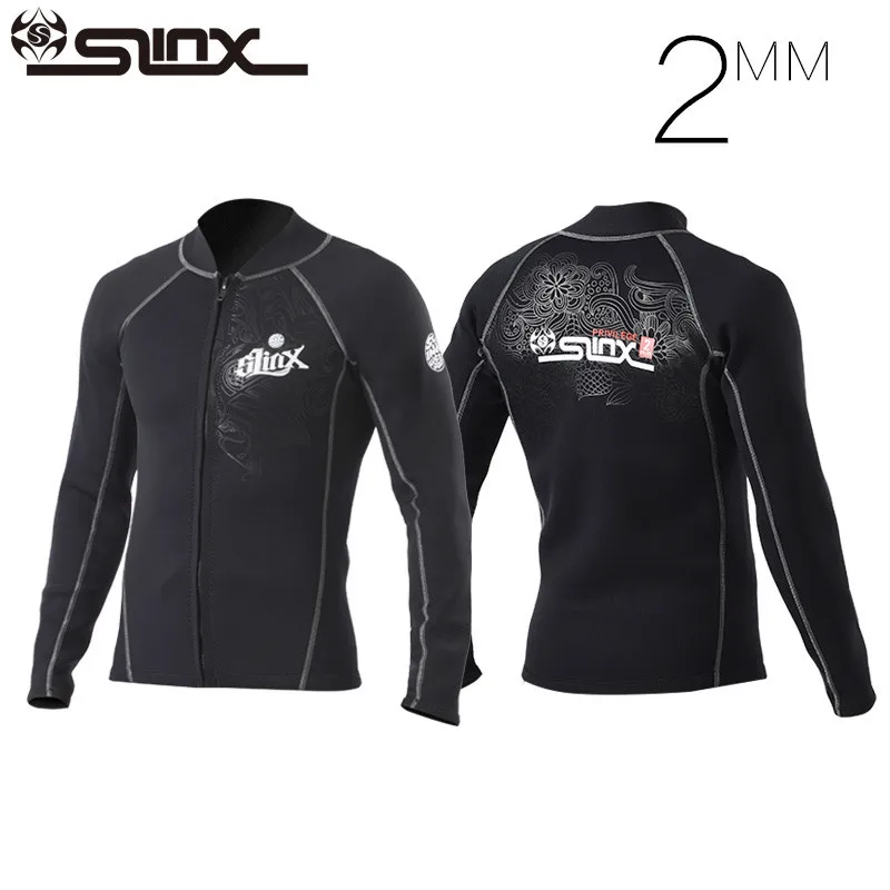 

Slinx 2mm Neoprene Scuba Dive Clothing Snorkeling Jacket Wetsuit Top Coat High Elastic Spearfishing Kite Surf Windsurf Swimwear