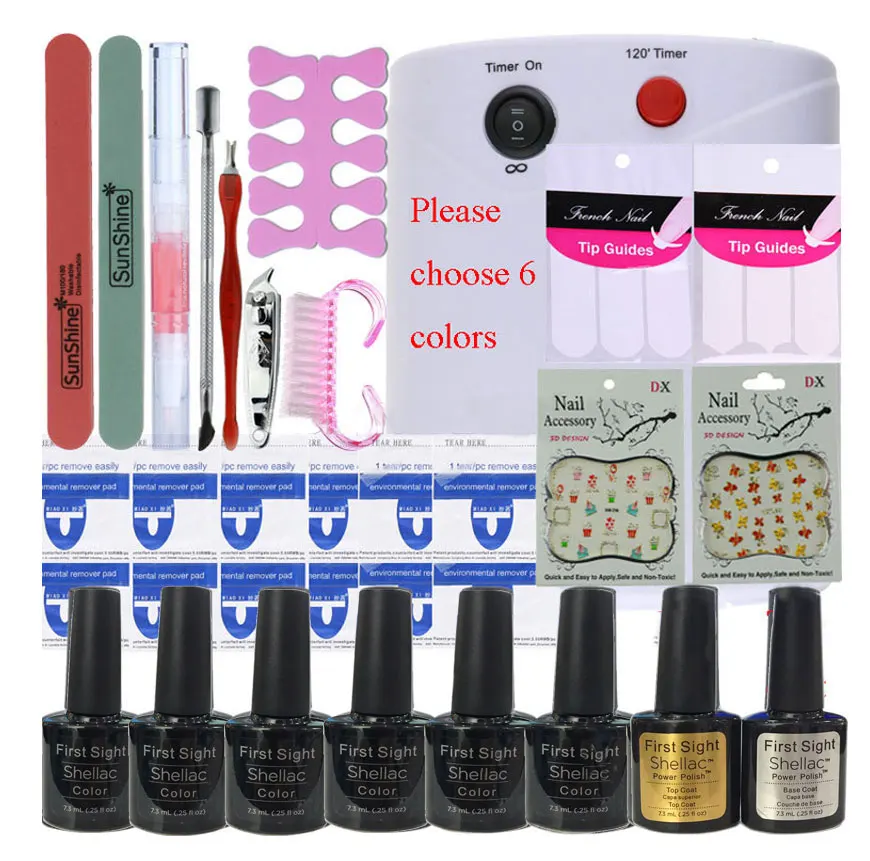 

NAIL ART BASE TOOLs 36W UV Lamp Colorful soak off Gel polish base gel top coat gel nail polish kit Manicure Sets & Kits
