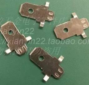 

100pcs Free shipping PCRN250 / 6.5mm wide flat feet PCB board solder lug terminals connecting piece inserts tinned copper