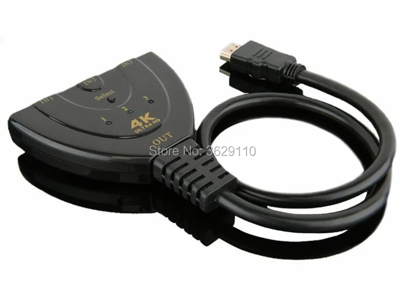 200 шт. 3 порта 4K HDMI Разветвитель переключатель 3в1 hdmi адаптер 1080P для HDTV DVD Xbox PS3 PS4
