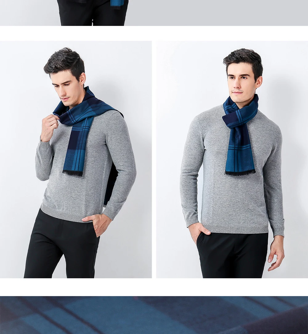 YOUHAN мужской шарф роскошный дизайнерский классический деловой теплый кашемировый Шарф мягкая клетчатая шаль с кисточками зимние шарфы Прямая