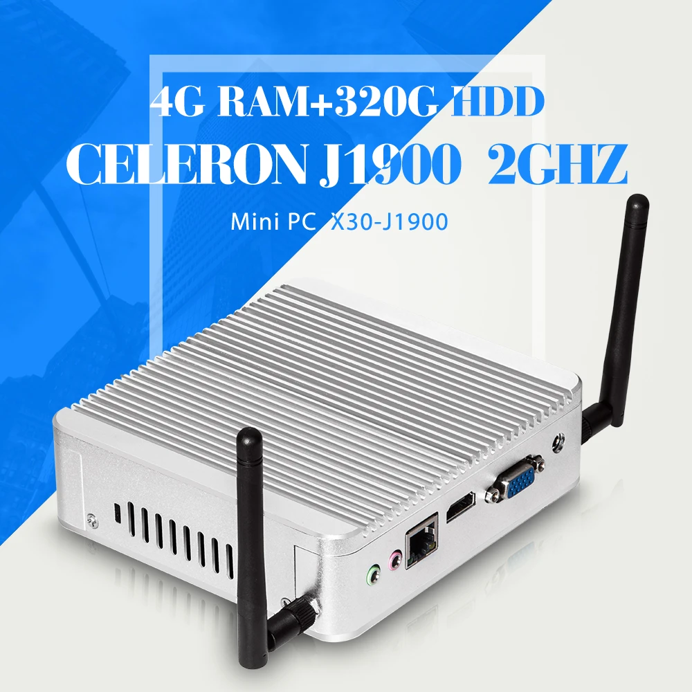 Mini PC Celeron J1900 N2940 N2930 DDR3 4G RAM 320G HDD With Wifi Desktop Industrial PC Fanless Mini PC Desktop Laptop Computer