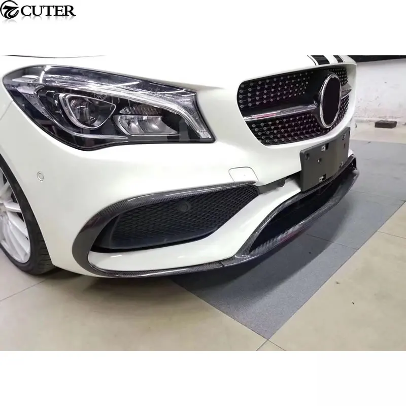 W117 CLA260 CLA45 набор для кузова автомобиля из углеродного волокна передний бампер