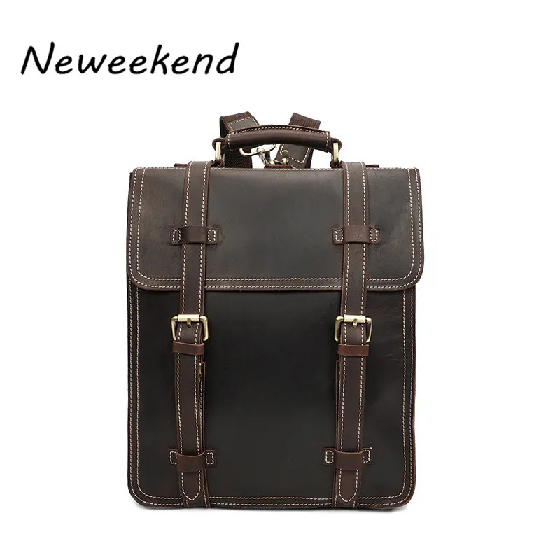 The source of new head layer cowhide bag men crazy horse leather backpack backpack men computer bag trade custom YD-8062