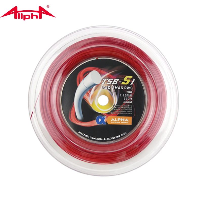 Alpha Tennis Racket String Thin Tennis String Red Shadows 1.16mm 200m