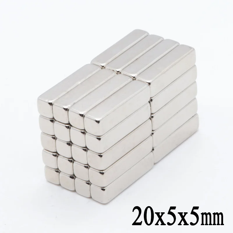 50 шт. 20*5*5 кубический Блок 20x5x5 мм супер сильный N52 Высокое Качество редкоземельные магниты 20x5x5 неодимовый магнит 20 мм* 5 мм* 5 мм