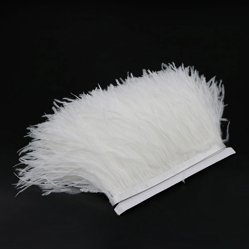 5yards White Ostrich Feathers Fringe Trims Fluffy Feather Headdress Costume Accessories Decoration Ribbon Wedding Decorative | Дом и сад