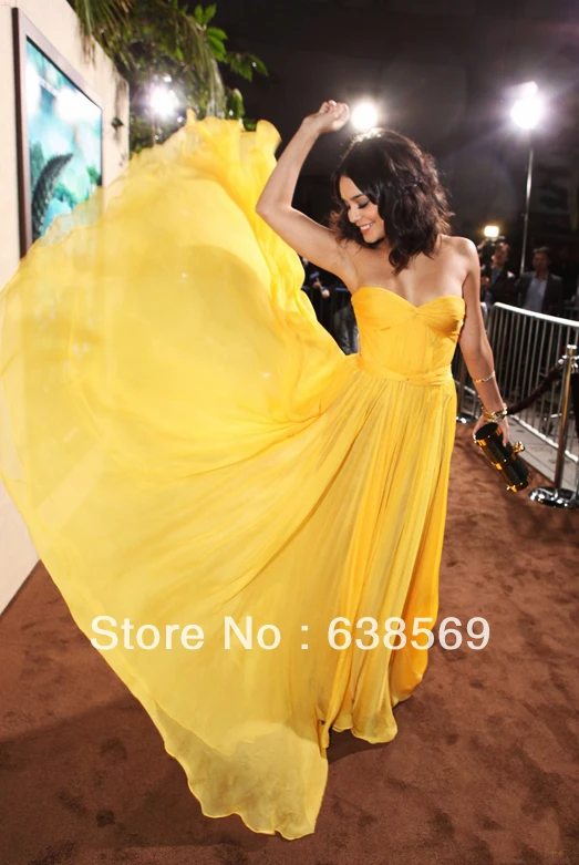 vanessa hudgens yellow dress