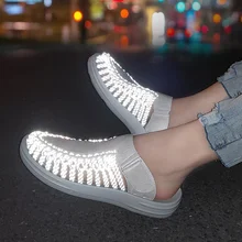 Подростков Лето освещенные Повседневное мужская обувь, сандали Римские сандалии с открытым носком на платформе; уличные пляжные сандалии обувь в римском стиле; обувь белого цвета