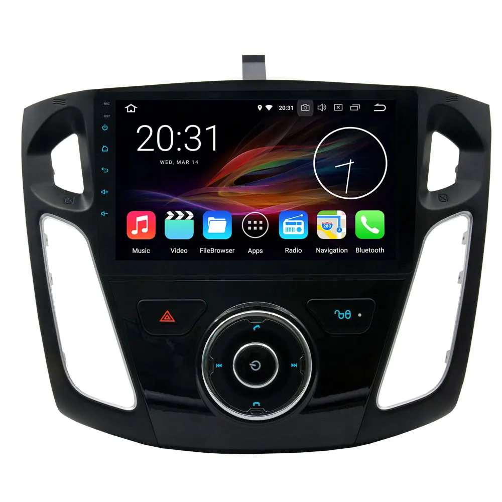 Top 9 inch 1024*600 4GB RAM Octa Core Android 8.0 Car DVD Multimedia For Ford Focus 3 2012-2015 Car Radio Bluetooth GPS Navigation 3