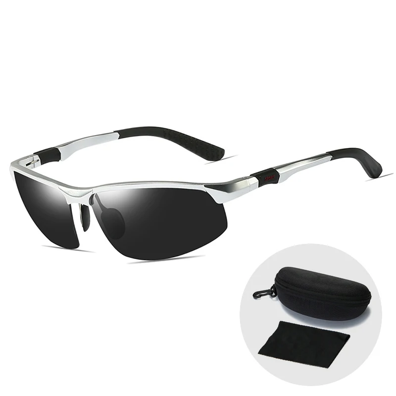 

Fashion Vintage Sport UV400 Polarized Sunglasses for Men Rectangle Sun Glasses Ultra-light Outdoor Drive Goggles with Zip Case