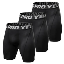 3 Pack Men Compression Shorts Active Workout Underwear Running Shorts Training Exercise Quick Dry Riding Fitness Basketball