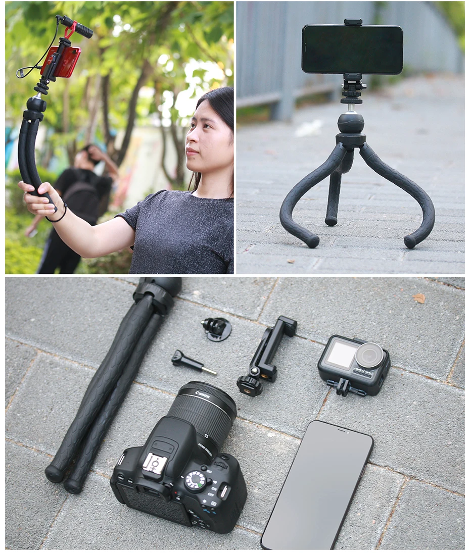 Ulanzi MT-07 Octopus FlexibleTripod 360 панорамная шаровая Головка Для iPhone XS X, монопод для Nikon Canon DSLR камеры Gopro Hero