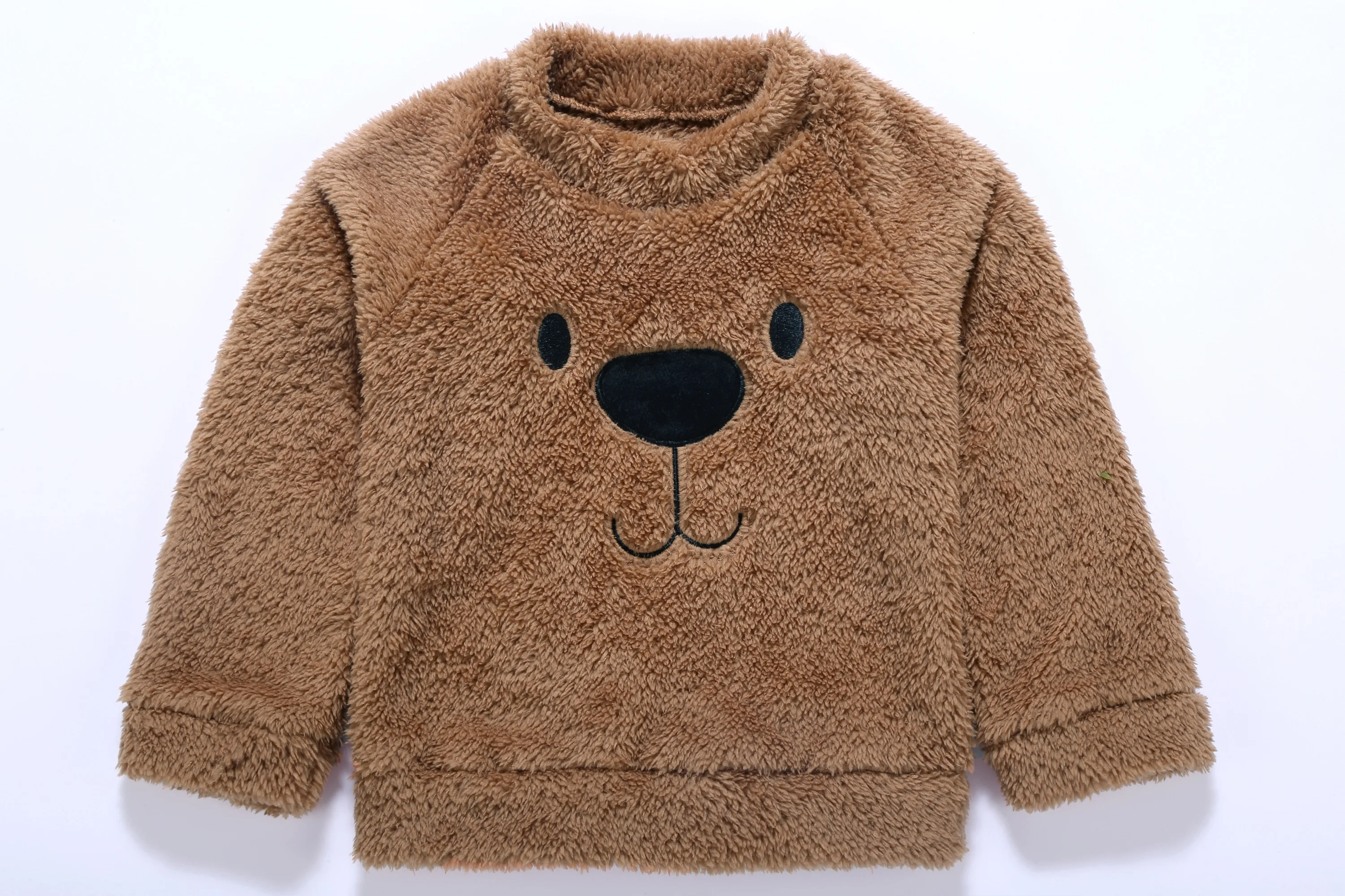 Коллекция года, брендовый свитер с милым медведем для маленьких девочек и мальчиков зимний теплый топ с длинными рукавами, меховой пуловер плотная теплая одежда От 1 до 5 лет