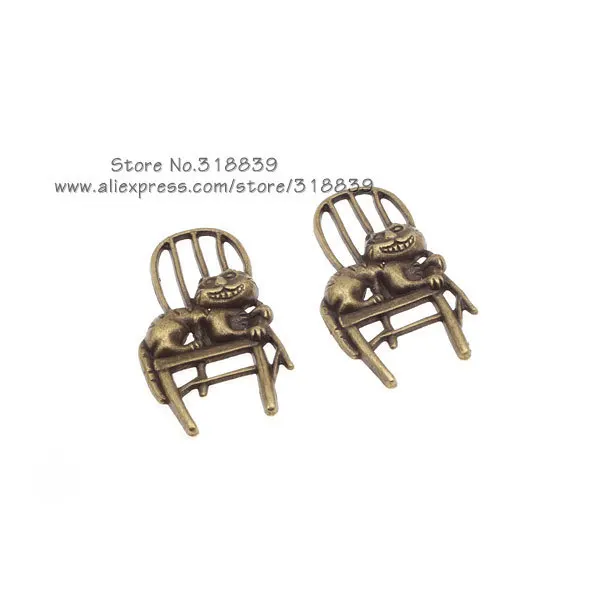 New Vintage Chair Cat Charm Antique Bronze Metal Zinc Alloy Trendy Pendant Diy Components 22*41mm 20pcs 6129 New Vintage Chair Cat Charm Antique Bronze Metal Zinc Alloy Trendy Pendant Diy Components 22*41mm 20pcs 6129