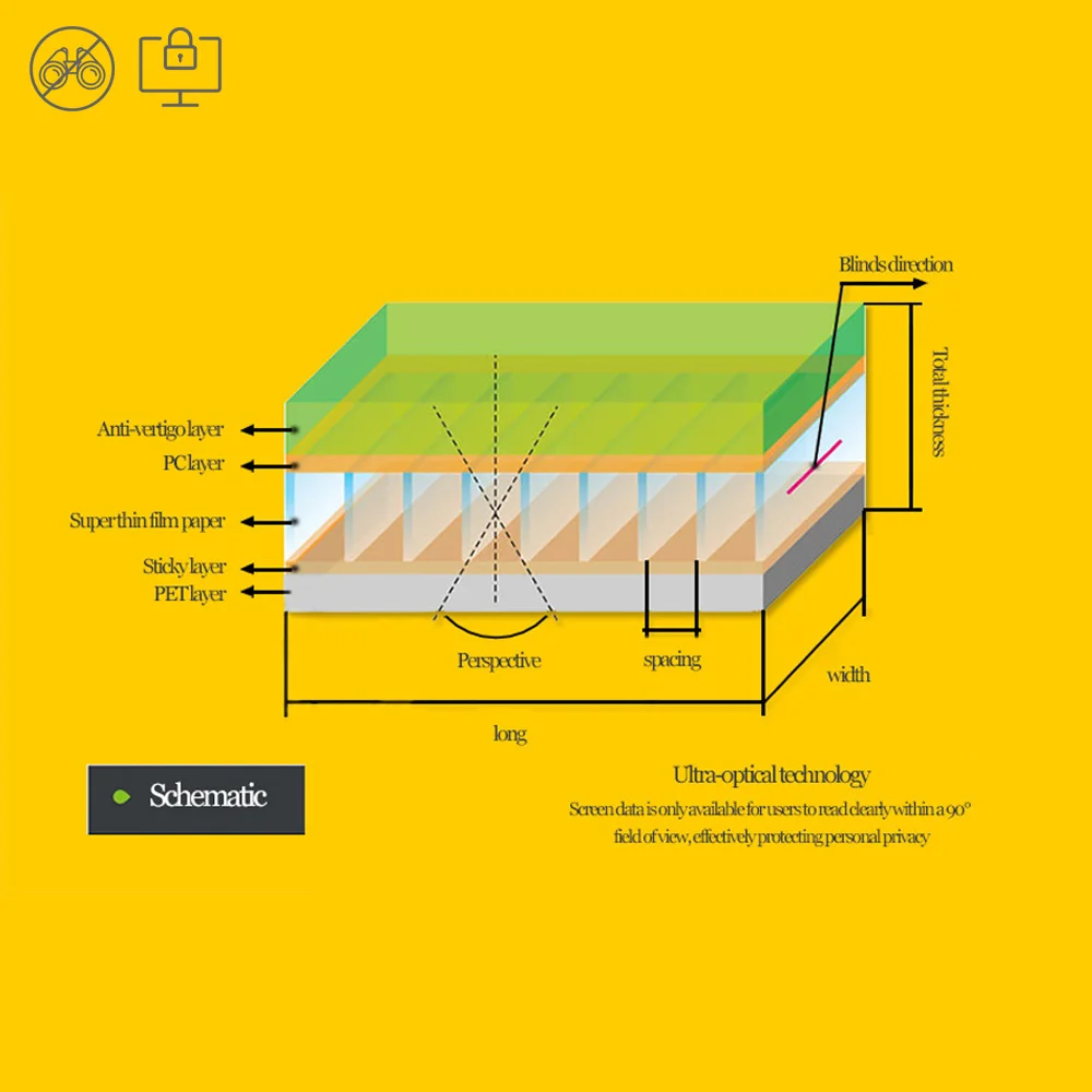 12,5 дюймов(277 мм* 156 мм) Фильтр конфиденциальности Анти шпионские экраны Защитная пленка для 16:9 ноутбука