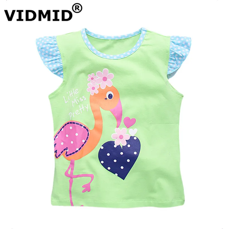 

VIDMID 2017 Kids Clothes Girls Summer Cotton T-Shirts Children short Sleeve cartoon T-Shirt Clothing Baby girls Tops Costumes