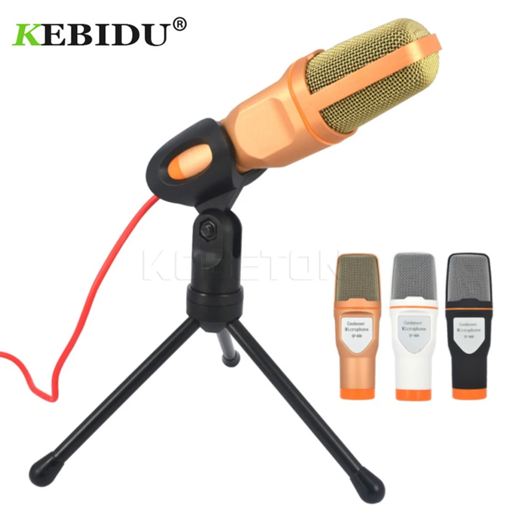 

KEBIDU Audio Wired Stereo Condenser SF-666 Microphone+Holder Stand Clip For PC/Laptop/Computer/Tablet