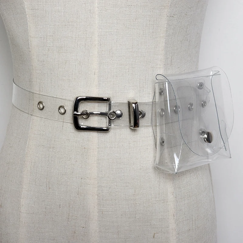 Маленький ПВХ поясная сумка Прозрачная поясная сумка Женская Новая мода супер мини прозрачные поясные сумки