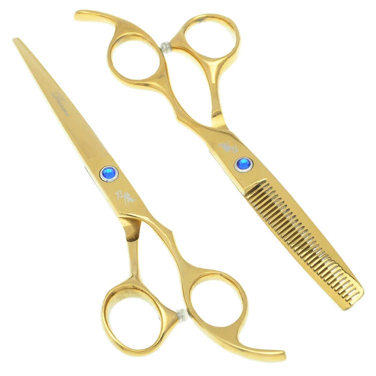 5," 6,0" профессиональный набор ножниц для волос Япония 440C парикмахерские ножницы салонные ножницы для резки ножницы с сумкой LZS0618