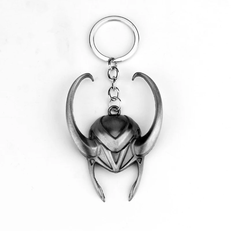 

Marvel Comics Loki Keychain Thor God of Thunder Metal Helmet Pendant Cool Keyring Wholesale Jewelry Gift For Man