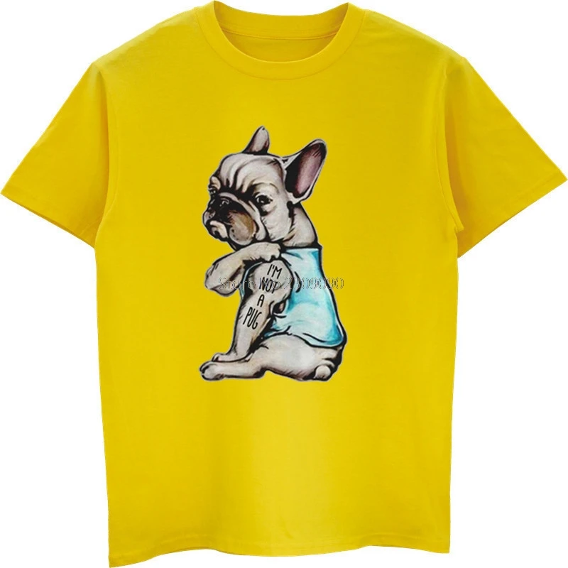 Модная мужская футболка Bioshick с французским бульдогом I'm Not A Pug французская
