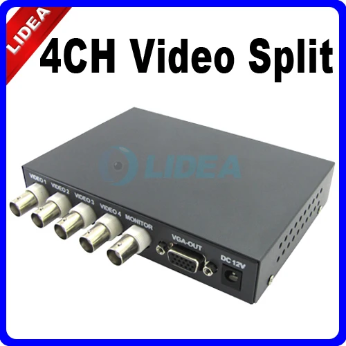 4CH Color Audio Video Quad Processor Splitter for CCTV System HK B 19