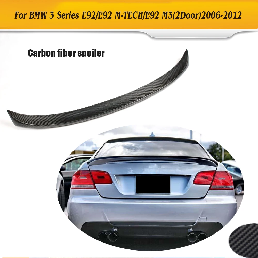 Для 3 серии углеродного волокна задний багажник загрузки губы крылья спойлера ДЛЯ BMW E92 Coupe 2007-2013