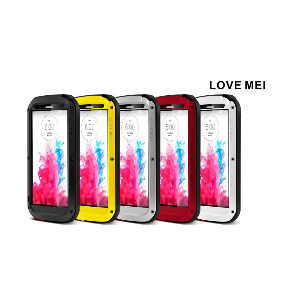 

LOVE MEI Aluminum Metal Case For LG G3 Cover Powerful Outdoor Armor Shockproof Waterproof Case For LG G3