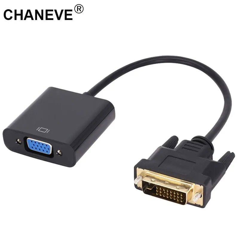 CHANEVE цифровой HD DVI к VGA адаптер кабель 1080P 24 + 1Pin папа 15 Pin мама видеоконвертер для