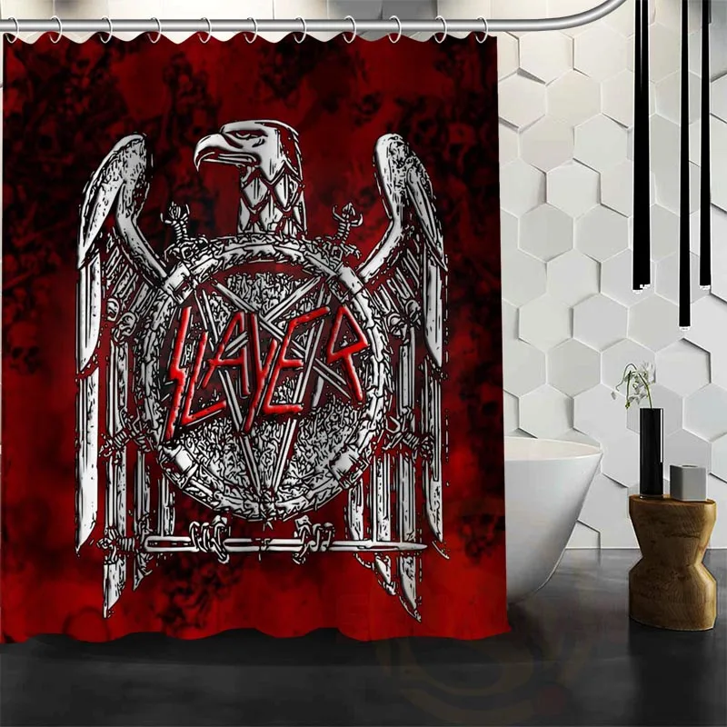 

Best Nice Custom Slayer Logo Shower Curtain Bath Curtain Waterproof Fabric Bathroom MORE SIZE WJY&45