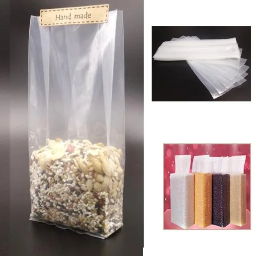 Free shipping! 100pcs 8x25cm Transparent Vacuum Bag Brick Bag Rice Grain packing bag PET bags