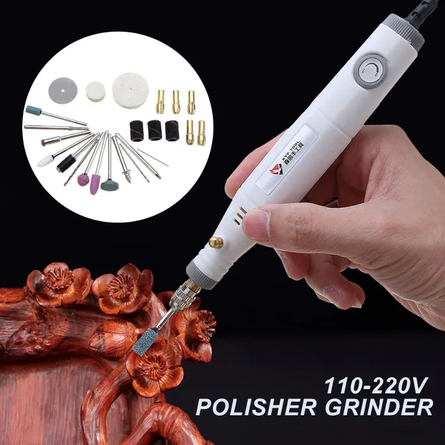 220V/110V 18W Universal Mini Engraving Machine Grinder Polisher Electric Drill Kit Variable Speed Grinder Pen DIY Hand Tools