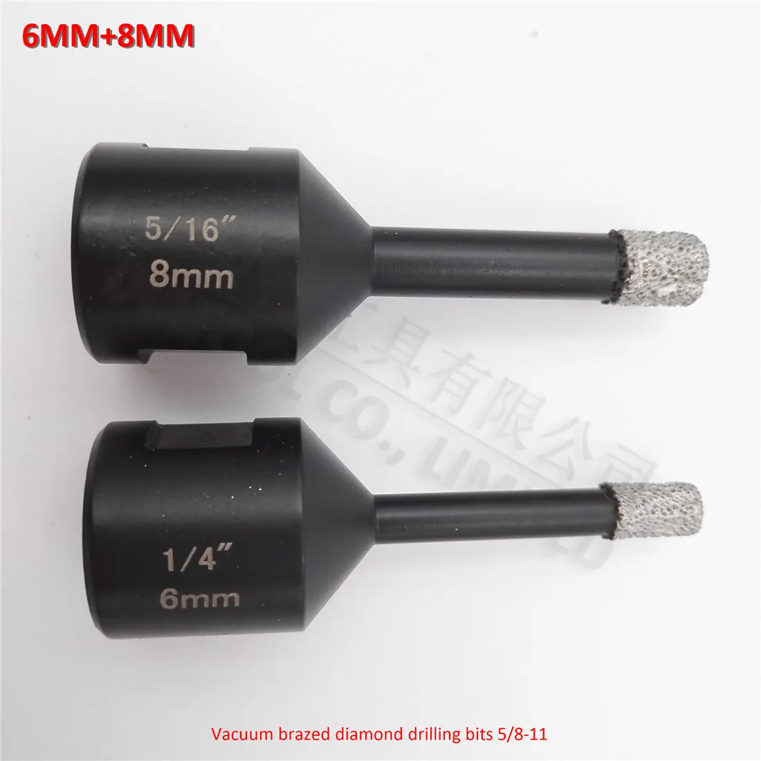 2pcs/set Vacuum brazed diamond Dry drilling bits with 5/8-11 connection Drill bits Diameter 6mm+8mm(1/4"+5/16")