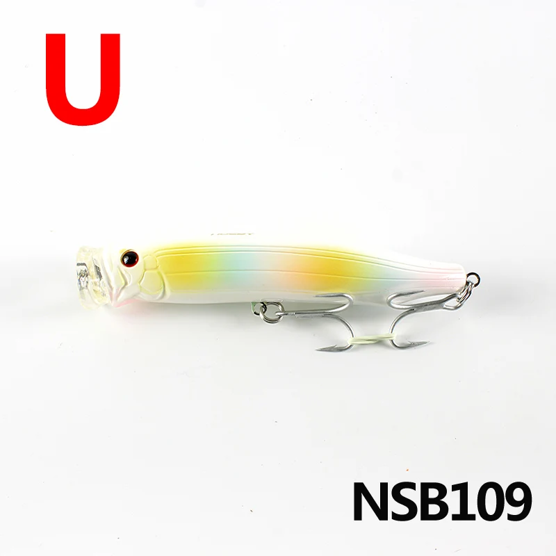 NOEBY 1 шт. рыболовная приманка 150 мм/54,5 г верхняя вода жесткая приманка поппер Лазерная наживка VMC кренкбейт блесна для рыбалки сильный соблазн - Цвет: NSB109-U