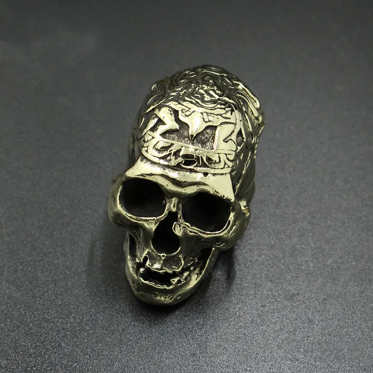 Pure Copper Skull Small Ornaments Brass Solid Skull Retro Decoration Gift Processing Pure Copper Skull Small Ornaments Brass Solid Skull Retro Decoration Gift Processing