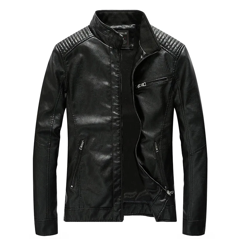 Брендовая мужская куртка из искусственной кожи jaqueta de couro masculino Байкерская