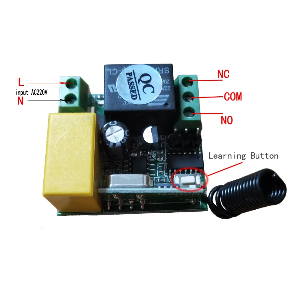 Мини Размер AC 220V 1CH 1 CH 10A RF беспроводной переключатель системы дистанционного управления, релейный модуль приемника Водонепроницаемый передатчик 315/433Mhz
