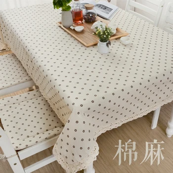 

Cotton Linen Table Deco Print Mini Daisy Customed Tablecloth Cover Table Deco Cloth 1215c F