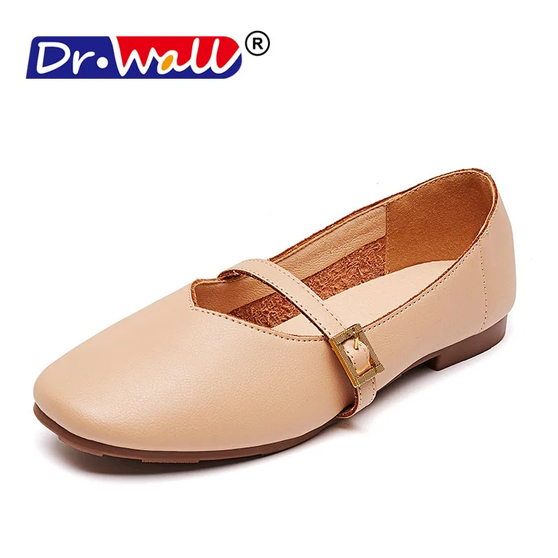 

Dr.Wall Brand Women'S Shoes Small Square With Grandma Shoes Flat Shallow Mouth Single Shoes Female 2018 Autumn New