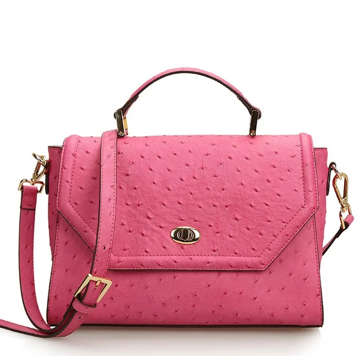 

UniCalling brand handbags 2016 new wave of European and American vintage handbags ostrich pattern leather bag handbag Messenger