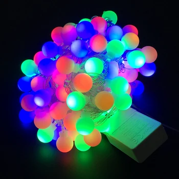 

Holiday Lights Garland LED Ball 10m String Light Milky Ball Bulbs 1.5CM AC220V LED Lights Decoration For Home Party Celebration