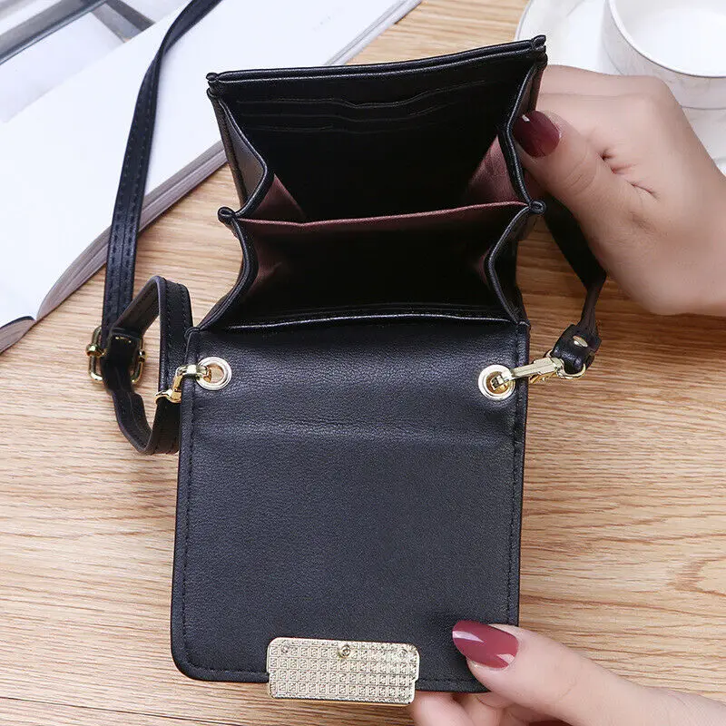 Модный женский кошелек, Кожаная Мини сумка через плечо для мобильного телефона, мини сумка через плечо