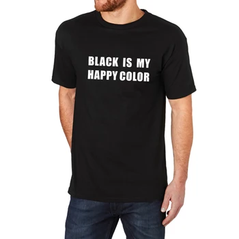 

Loo Show Black Is My Happy Color Crew T-Shirt Men Tee